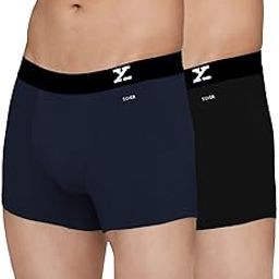 Men's Aero Super Combed Cotton Regular Fit Solid Antimicrobial Trunks with No Marks Waistband (Pack of 2)-50