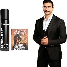 Bold Care EXTEND™ Non-Transferable Spray for Men - 50g (Pack of 1) + Bold Care 404 Super Ultra Thin Chocolate Flavored Condoms For Men - 60 Microns, With Disposable Pouches (Pack of 3) - Combo-image-23