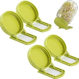 Luckyiren Sprouting Lid, Plastic Mesh Screen Cover Cap with Draining Stand, Germination Kit Sprouter Maker for Wide Mouth Mason Jars, Grow Bean Sprouts, Broccoli Seeds, Alfalfa, Salad Greens, 4 Pack-image-26