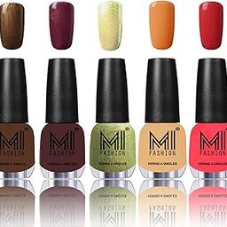 MI Fashion� Best Collection Premium Nail Lacquer Combo - Brown Coffee,Shimmer Coffee,Metallic Olive Green,Flirty nude and Coral compass-image-93