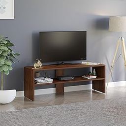 BLUEWUD Oliver Engineering Wood Floor Standing TV Unit For Living Room Set Top Box Stand/Tv Cabinet For Living Room With Shelves., (34 X 109 X 46Cm)-32
