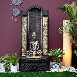 EXPLEASIA Slate Buddha 4ft Water Fountain for Home, Office, Garden Brown Color. 4ft Buddha Water Fountain for Home Decor, Fountain for Living Room (Brown Color)-image-15