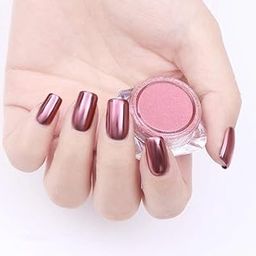 Yinikiz Nail Art Chrome Powder Nail Gel Glitter Manicure (Rose Gold, 10 gram)-image-19