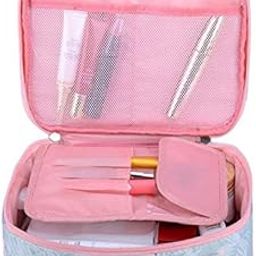 Large-capacity Travel Makeup Cosmetic Bag Travel Shower Bags for Women Flamingo, Multicolor, Multicolor-image-67