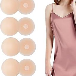 Nipple Cover Reusable for Women Comfortable Invisible Sticky Adhesive Silicone Nipple Pasties Reusable Nipple Covers for Women Beige-image-34