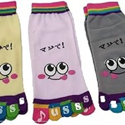 Women's Prime Smile Cotton 5 Fingers Trainer Toe Ankle Sport Socks (Multicolour, Free Size) -Set of 3 Pairs-picture-32