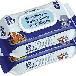 Grooming Wet Wipes 200 Count (Pack of 2 for Dogs, Cats & All Pets | Purified Water, Glycerin |Anti-Bacterial|Cleansing, Deodorising Wipes-image-23
