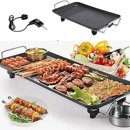 Mugath Teppanyaki Grill Tawa Pans Electric Grill Korean BBQ Grill Camping Grill, Table Top Grill, Hot Plate 48 * 27 double layer non stick electric grill pan-32