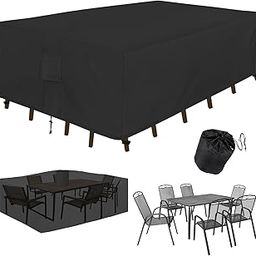 420D Patio Furniture Covers Outdoor Table Furniture Cover Waterproof Rectangle Patio Sectional Couch Set Cover for Lawn and Backyard, Outdoor Sectional Sofa Covers (111"L×74"W×28"H)-image-69