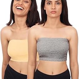 Slip-on Strapless Bra for Womens & Girls (Pack of 2) Cotton Non-Padded Full Coverage Wire Free Tube Bra for Low-Cut Tops, Dresses, Off Shoulder/Crop Tops & Western Outfits-image-23