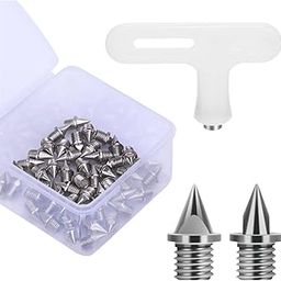 CALANDIS™ 50x Track Shoe Spikes Replacement Spikes for Track Shoes for Practice Sprint Silver | Track & Field | Outdoor Sports-61