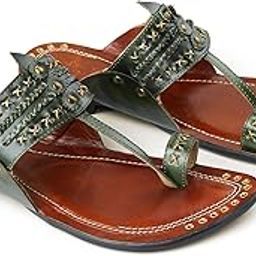 Handmade Kolhapuri Slip-On Leather Flat Sandals, Chappal for Men's, Everyday wear Fusion, Comfort & Traditional Indian Footwear Style Smart Ethnic Design, Perfect Festive Occasions-image-34