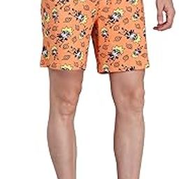 Naruto Printed Regular Fit Orange Ploycotton Men's Shorts-image-82
