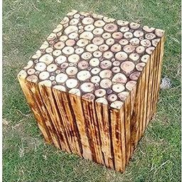 SMARTS COLLECTION Bamboo Square Side Table | Perfect for Living Room or Bedroom Furniture Solid Wood Construction | Brown | D6-image-81