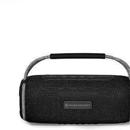 Swiss Military Robust 20W Black Wireless Portable Bluetooth Speaker with Supporting Carry Handle, USB, AUX, TF Card & Type C Charging Port-30