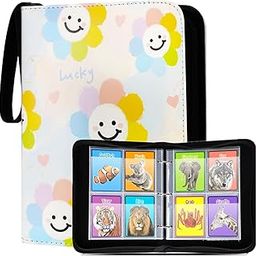 ANIXITECH 160 Card Holder for Yoto Card Storage with Zipper, Card Binder for Yoto Cards, Card Case for Yoto Player and Yoto Mini Cards Organizer, Cards Case with Sleeves for Travel (Flowers)-6
