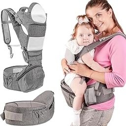 Luteti Baby Carrier, Baby Carrier with Hip Seat, 6-in-1 Multifunction Baby Carrier, Ergonomic 360, Adjustable, Easy and Simple Carry Seat, for Babies and Children 0-36 Months-image-69