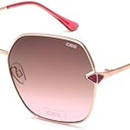 100% UV protected sunglasses for Women with Shiny Rose Gold-Glitter Alloy frame | Size - Large with Browncolored lens-picture-55