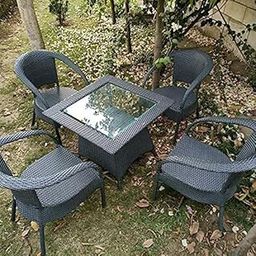 ANAND INDIA GROUPS D-8 Indoor Outdoor Living Room Balcony Garden Chair Table Set 4 Chair + 1 Table Furniture Set| Coffee Chair Table Set| Powder Coated|-image-33