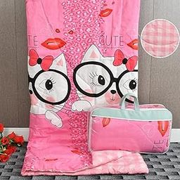 Aroma Brand -Babies & Kids Super Soft Polyester All Season Reversible Comforter | Blanket (220 GSM) (0-10 Years) (Size: 60" x 90" Inches) Blanket II Duvet II Dohar (Cute Cat)-image-92