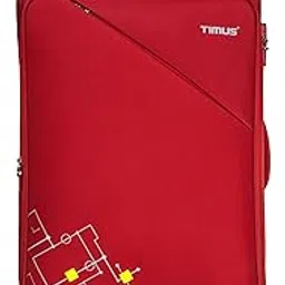 timus Flash Plus Premium Polyester Large Check-in Eco Trolley Bag | Soft Sided Dust Resistant Printed Luggage | 8 Wheel Trolley Bag with TSA Lock | Travel Suitcase for Men & Women (78CMS,Red Color)-picture-3