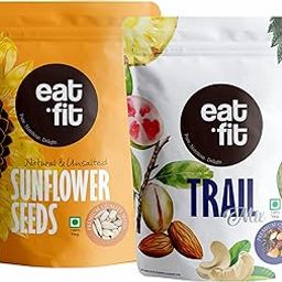 eatfit Sunflower Seeds (Natural & Unsalted) & Trail Mix - Pack of 2 (Each 150gm) I Diet Food I Source of Antioxidants I Surajmukhi Seeds I Vegan I Rich in Nutrition-image-24