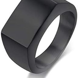 Stainless Steel Square Width Vintage Signet Classic Design Ring For Men/Boys-image-66