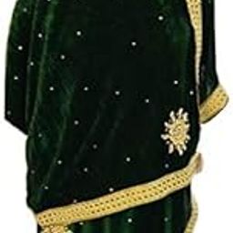 Men's Velvet Heavy Work Stole with Tassels (Green,Free Size)-image-91