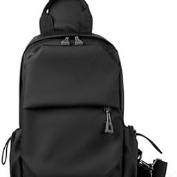 LATIQ MART Anti-Theft Waterproof Chest Bag with USB Charging Port Backpack Sling Crossbody For Adult Tactical Shoulder Daypack Travel Hiking Outdoor Use(Black)-image-72