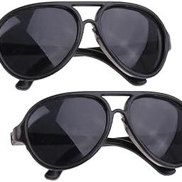MERISHOPP 2 Pair 25cm Doll Oval Sunglasses Eyewear Eyeglasses for Mellchan Dolls Black-image-93