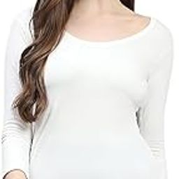 Womens Solid Round Neck 3/4th Sleeve Thermal Vest (6240SL1)-image-61