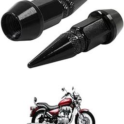 LOVMOTO Universal Spiked Valve Caps,Aluminum Alloy Dustproof and Waterproof Tire Valve Stem Caps, Suitable for Cars, Trucks and Motorcycles (2PCS Black) Comfortable with Elec-tra Tw-in Spa-rk-picture-13