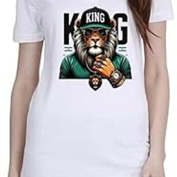 Lion King White Women Polo T-Shirt-image-74