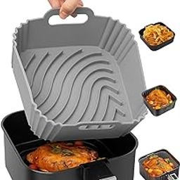 2 PCS Square Air Fryer Silicone Liners, 8 Inch Food Grade Reusable Heat Resistant Silicone Pots Inserts Baskets Bowl Instant Air Fryer Oven Microwave-image-79
