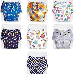 superbottoms Basic Easy-Freesize Adjustable,Washable And Reusable Cloth Diaper For Babies 0-3 Years|Cloth Diaper For Babies With Quick Drying Prefold Style Soaker(Insert)(7 DiaperX7 Insert Pad)7 count-18