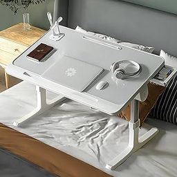 StarAndDaisy Kids Study Table Foldable/Kids Bed Table for Laptop and Study/Laptop Table Stand with Height Adjustable - Table Grey-32