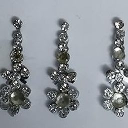 Fine Touch Long Bindi Tikka for Wedding or Party or special event - Long Silver Bindi (Tikka Bindi Style 3)-picture-39