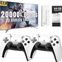 2025 Edition | Wireless for TV HDMI Gaming Plug & Play Video Game 4K HD Game Stick| Wireless Stick with Game Built-in 22,000+ Games & 64Gb, 23 Emulators TV Gaming Console for Kids 5 Years to 17 Years-32
