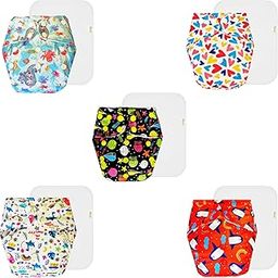 Dumbledo Premium Cloth Diaper with Cotton Insert (Pack of 5) | Soft & Gentle | 6-Layer Absorbent Pad | Easy to Clean | Trusted by Moms | 3 Months – 3 Years | Unisex Baby-image-63