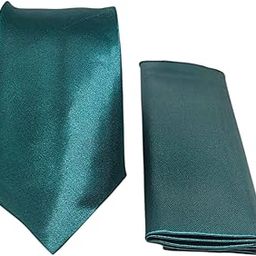 FashMade Bottle Green Premium Italian Silk Tie & Pocket Square Set | 2.75" Slim Tie & 10x10" Matching Pocket Square Combo-image-71