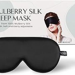 Ross 100% Mulberry Silk Sleep Mask Eye Mask, Super Smooth for Blind Fold (Black)-13