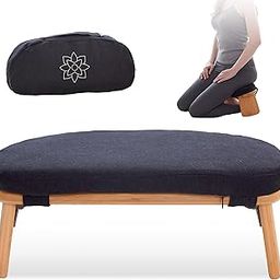 Mindful & Modern Folding Meditation Bench with Removable Velvet Cushion & Travel Bag | Locking Magnetic Hinges | Wooden Seiza Kneeling Stool for Zen Meditating Posture | Ergonomic Bamboo Yoga Chair-image-73