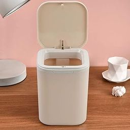 Kixre Plastic Trash can Creative Mini Desktop Trash can, with lid Small Home Office Cleaning Trash Button Desktop Storage bin-image-27