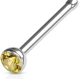 via mazzini 316L Stainless Steel No-Tarnish No-Rusting Light Colorado Golden Topaz Crystal 2.5mm Nose Pin Stud for Women and Girls (NR05002)-picture-21