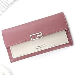 Women's Long Wallet Clutch Bag Three Fold Buckle Coin Purse Women's Handbag (Random Color)-28