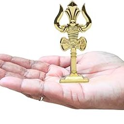 anciently Trishul for Car Dashboard | Soolam for Car Dashboard, Metal, 1 Piece (Gold Colour)-23