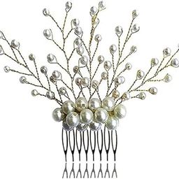 White Floral & Pearl Hair Brooch Comb for Women – Bridal Juda Bun Hair Accessory with Artificial Flowers & Pearls | Wedding & Party Juda Comb for Bride & Girls (White)-image-51