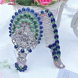 Ashkash 3D Creative Metal Hand Mirror Comb Set Classic Peacock Handheld Makeup Mirror Vanity Mirror Set Birthday Valentine's Day Gift Holiday Party Gifts-36
