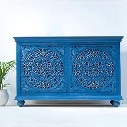 FURNWEAVE Solid Mango Wood Chest of Drawers with 6 Drawer for Bedroom & Living Room | Handcrafted Wooden Cabinet Organizer | Storage Furniture for Home (Blue Distress)-image-38