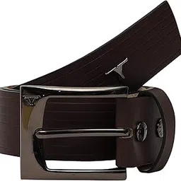 bulchee Premium Collections Men's Genuine Leather Belt|Casual Jeans | Embossed Jeans | Brown | BUL2180B-picture-0
